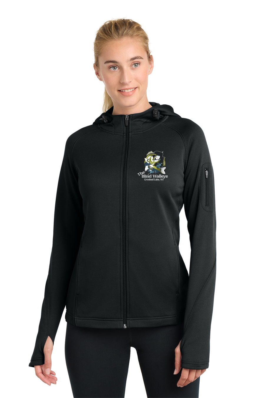 Blind Walleye Ladies Full Zip Sweatshirt (Lightweight)
