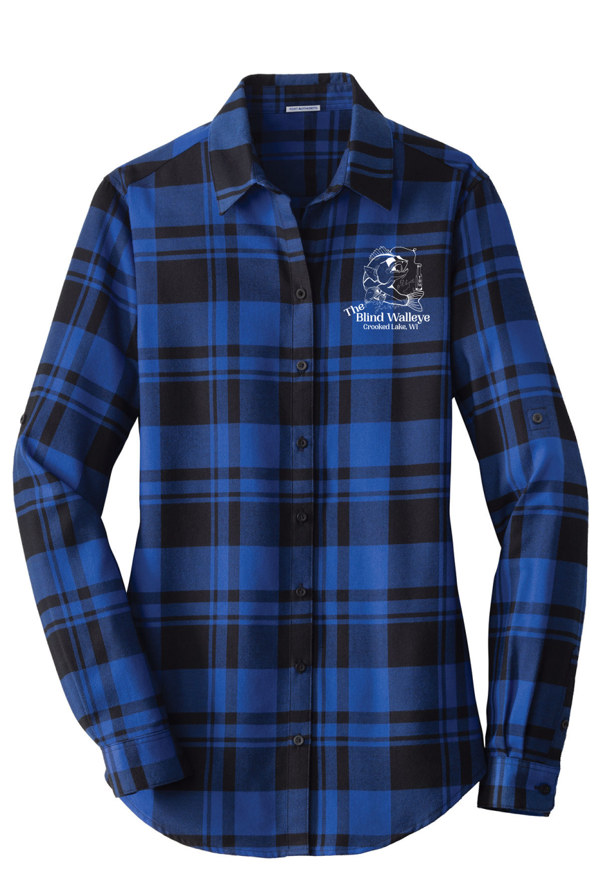 Blind Walleye Plaid Flannel - Ladies