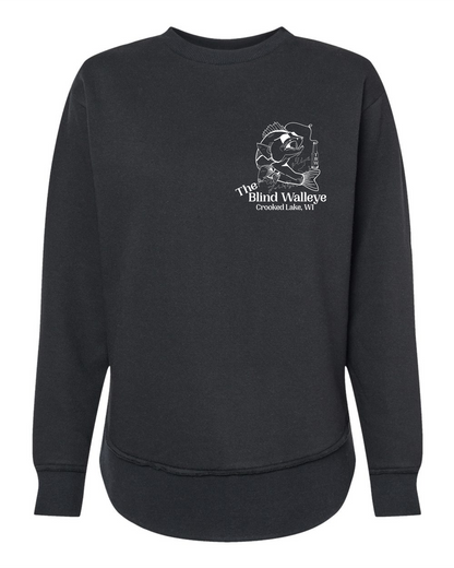 Blind Walleye Crewneck Tunic Sweatshirt - Ladies