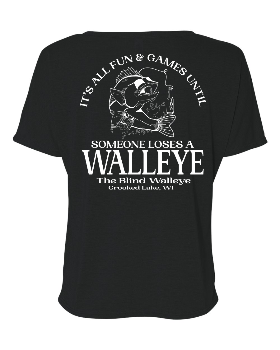 Blind Walleye Ladies V-Neck Slouchy Tee