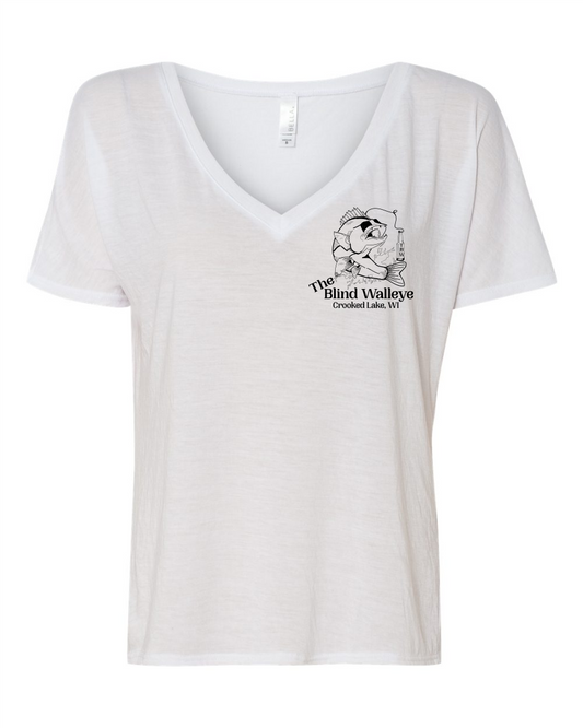 Blind Walleye Ladies V-Neck Slouchy Tee