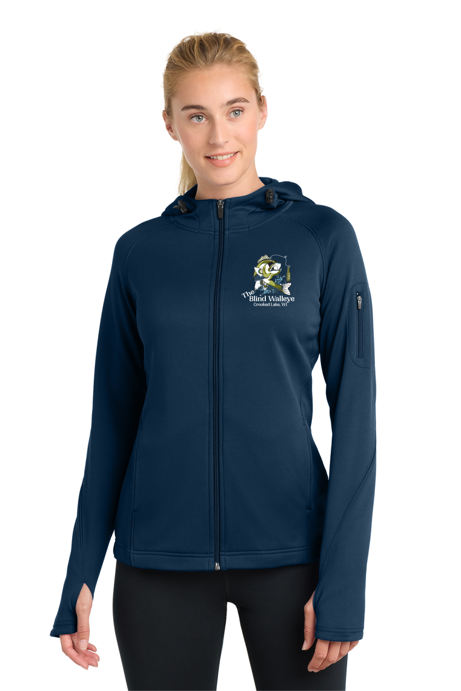 Blind Walleye Ladies Full Zip Sweatshirt (Lightweight)