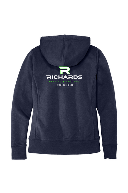 Richards Ladies Full Zip Hooded Sweatshirt with FULL BACK Printing