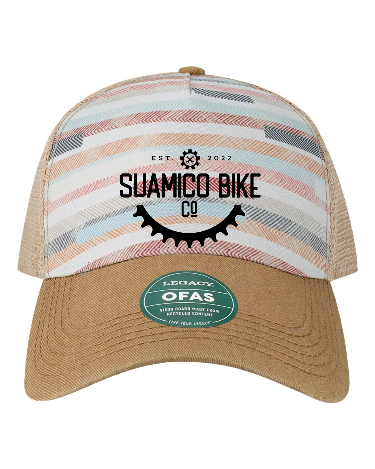 Suamico Bike Printed Mid Profile Hat Embroidered Logo