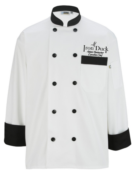 Iron Duck Executive 10 Button Chef Coat with Black Trim