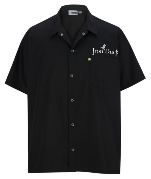 Iron Duck Kitchen Staff Black Short Sleeve Snap Front Shirt