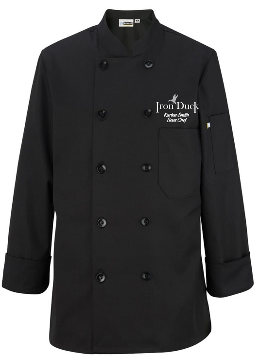 Iron Duck LADIES Executive / Sous Black 10 Button Chef Coat