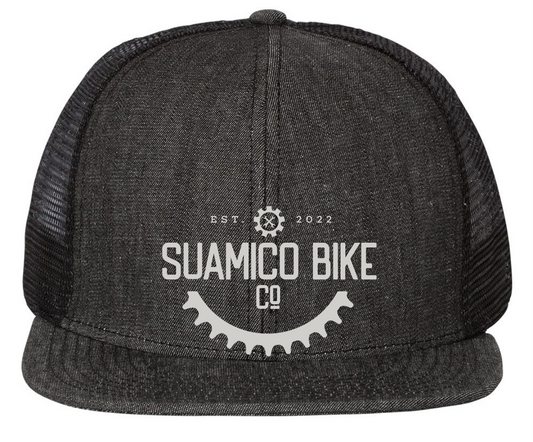 Suamico Bike Flat Bill Mid Profile Hat Embroidered