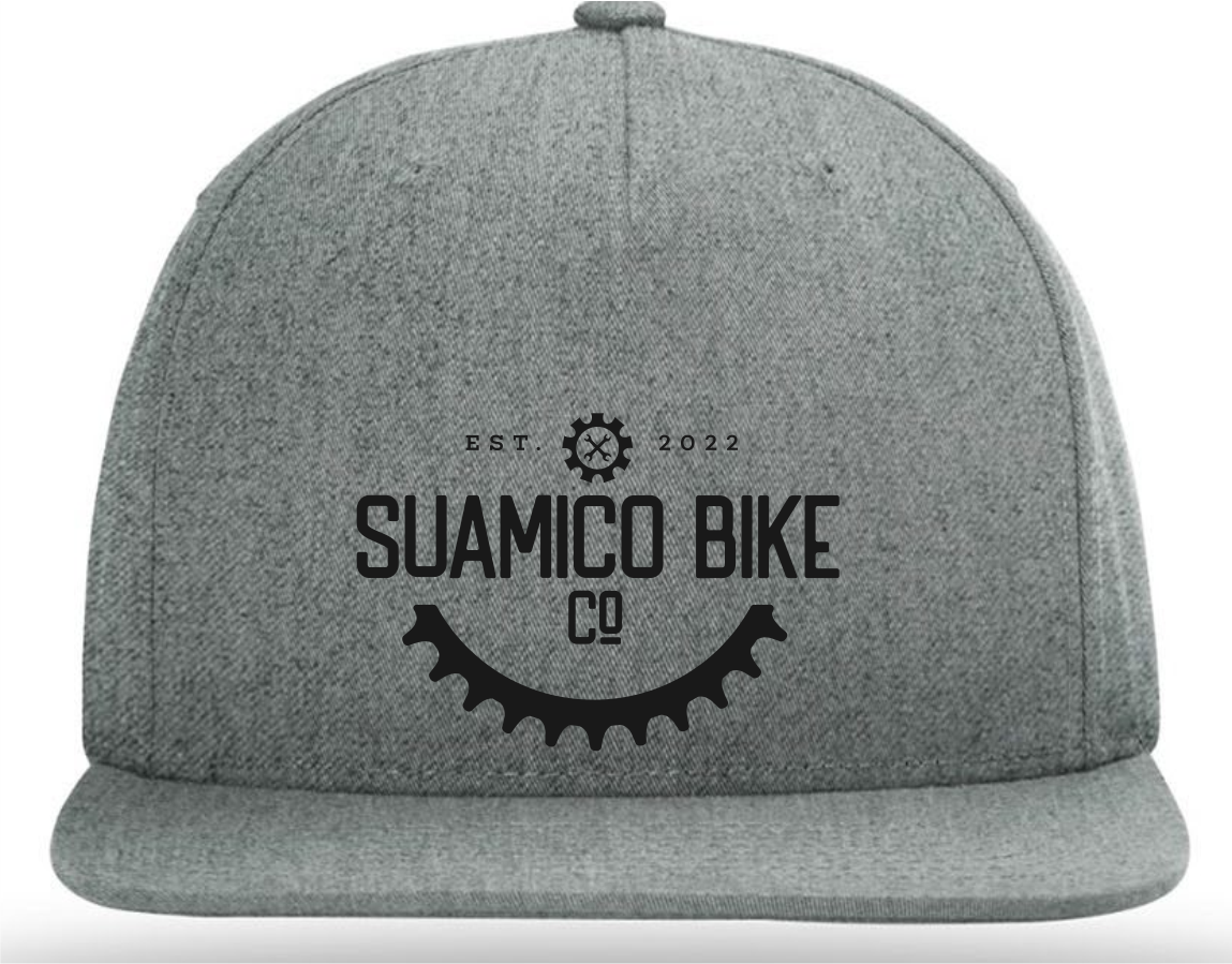 Suamico Bike Flat Bill Mid Profile Hat Embroidered